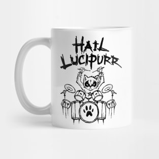Hail Lucipurr Heavy Metal Satan Cats Guitar Playing Cat Gift Mug